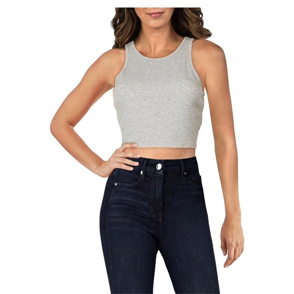 Free People Intimately Free Women's High Neck Ribbed Crop tank size XS Heather g